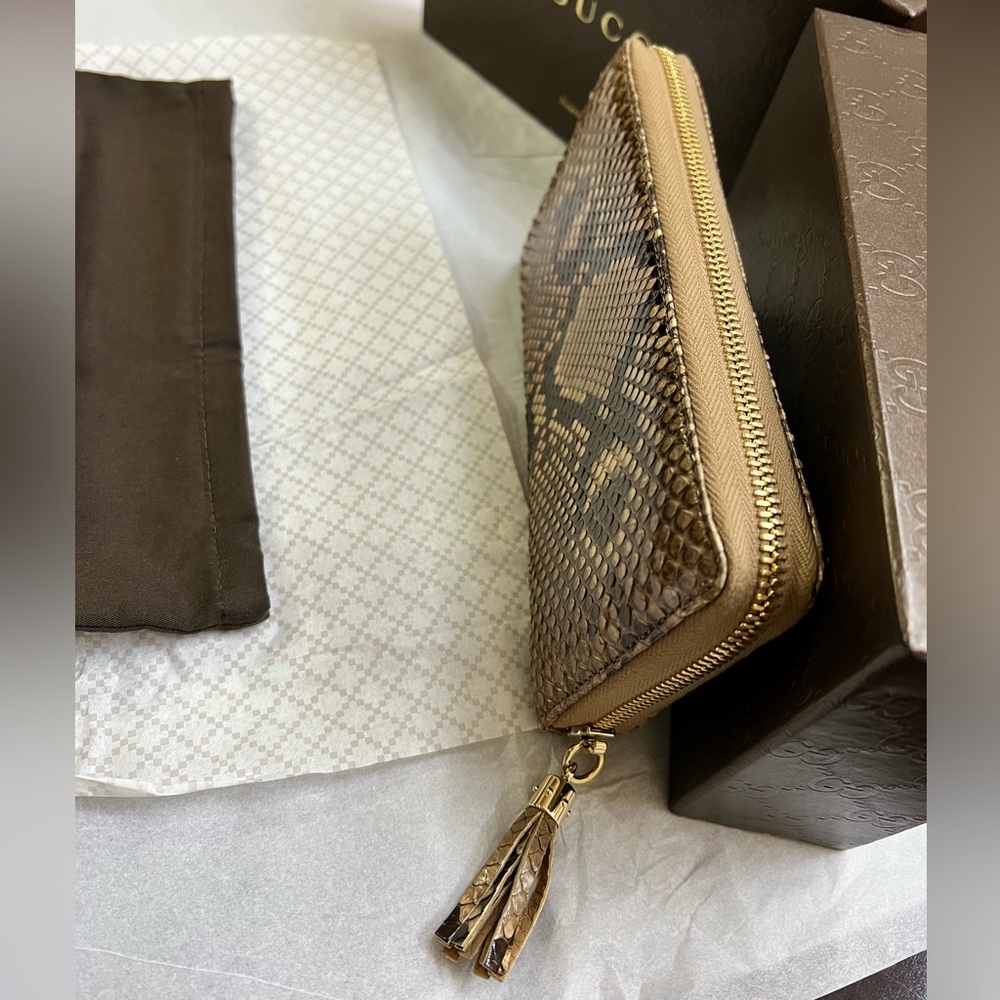 Authentic Gucci Python, Continental Wallet - Picture 7 of 11